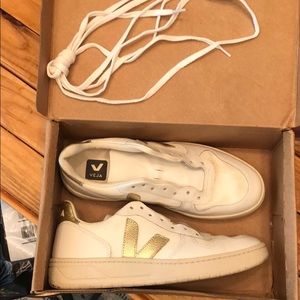 Veja V10 Mesh White Gold Shoes
